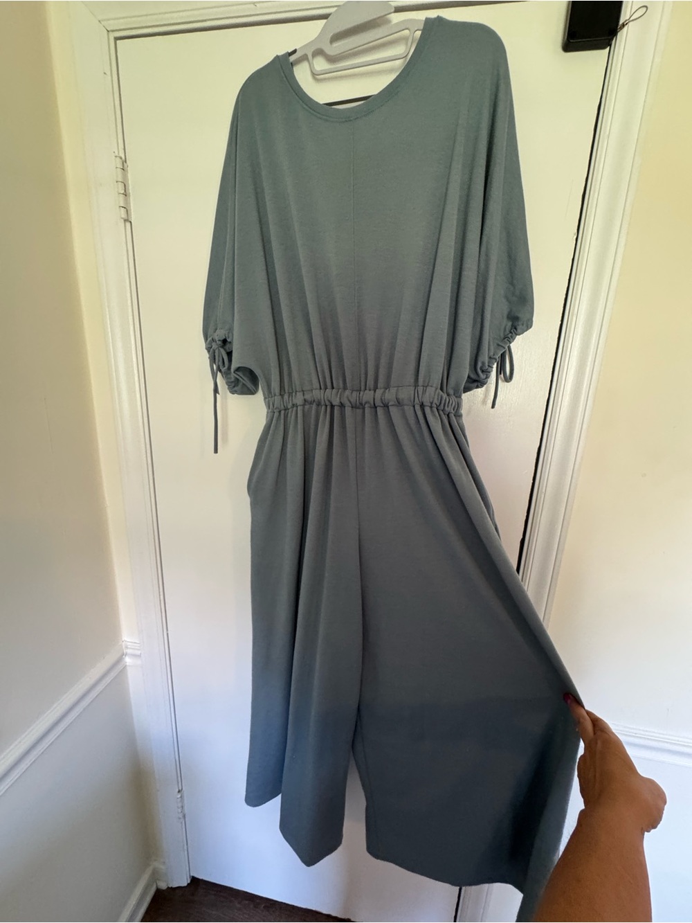 Three Bird Nest Slate Blue Relaxed Wide-Leg Jumpsuit